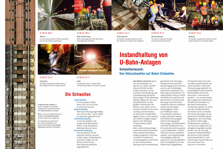 Print Erklärungs Falz-flyer für die bau Abteilung der Wienerlinien